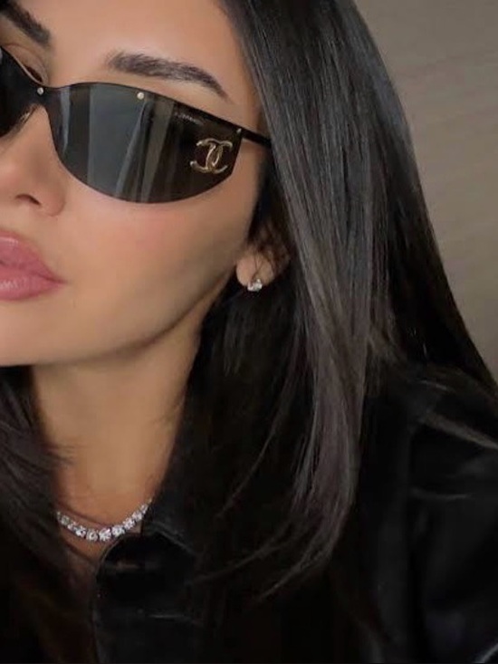 CHANEL Accessories - $950 Authentic CHANEL Gray Shield Sunglasses with Gold
